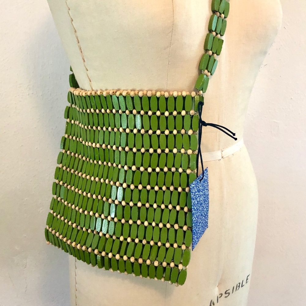 Paloma Wool Bag Wood Beads NWT Madewell